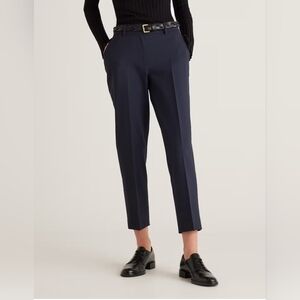 Quince Women's Navy Tailored Cropped Trousers